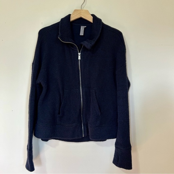Sweaty Betty Restful Bouclé Jacket in Navy sz S - Picture 2 of 4